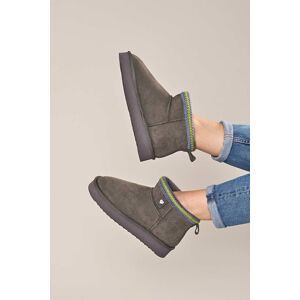 Moshulu Women's 'Merriment' Sheepskin Bootie Slippers in Grey Size: 4 Grey 4 Moshulu Women's 'Merriment' Sheepskin Bootie Slippers in Grey Size: 4 Grey 4