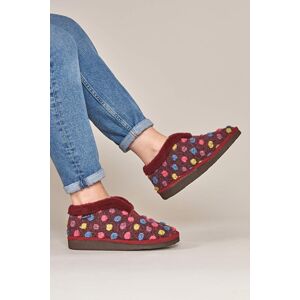 Moshulu Women's 'Bo' Short Spotty Bootie Slippers in Dark Red Size: 4 Dark Red 4 Moshulu Women's 'Bo' Short Spotty Bootie Slippers in Dark Red Size: 4 Dark Red 4