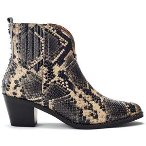 Moda In Pelle Women's 'Anniee' Snake Print Leather Heeled Boots in Natural Size: 4 Natural 4 Moda In Pelle Women's 'Anniee' Snake Print Leather Heeled Boots in Natural Size: 4 Natural 4