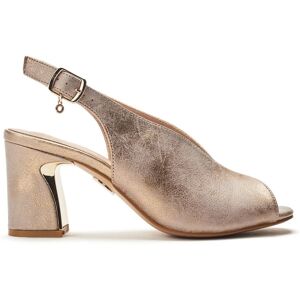 Moda In Pelle Women's 'Love' Metallic Heeled Sandals in Taupe Size: 5 Taupe 5 Moda In Pelle Women's 'Love' Metallic Heeled Sandals in Taupe Size: 5 Taupe 5