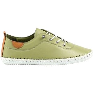 Lunar St Ives Leather Khaki Green Plimsolls - Shoes Lunar St Ives Leather Khaki Green Plimsolls - Shoes