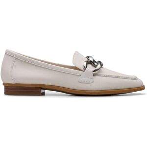 Clarks Women's Sarafyna Iris Off-White Leather Loafers, Slip Ons in White Size: 6-Standard Fit White 6-Standard Fit Clarks Women's Sarafyna Iris Off-White Leather Loafers, Slip Ons in White Size: 6-Standard Fit White 6-Standard Fit