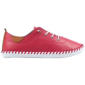 Lunar Women's St Ives Leather Plimsolls in Raspberry Size: 3 Raspberry 3 Lunar Women's St Ives Leather Plimsolls in Raspberry Size: 3 Raspberry 3
