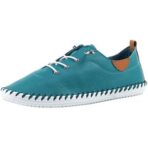 Lunar Women's St Ives Leather Plimsolls in Teal Size: 6 Teal 6 Lunar Women's St Ives Leather Plimsolls in Teal Size: 6 Teal 6