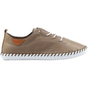 Lunar Women's St Ives Leather Plimsolls in Taupe Size: 5 Taupe 5 Lunar Women's St Ives Leather Plimsolls in Taupe Size: 5 Taupe 5