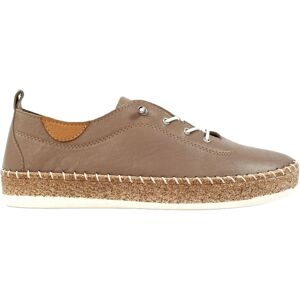 Lunar Women's Evie Leather Plimsolls in Taupe Size: 6 Taupe 6 Lunar Women's Evie Leather Plimsolls in Taupe Size: 6 Taupe 6