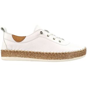 Lunar Women's Evie Leather Plimsolls in White Size: 6 White 6 Lunar Women's Evie Leather Plimsolls in White Size: 6 White 6