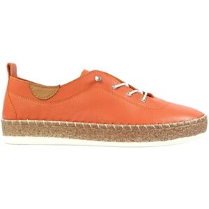 Lunar Women's Evie Leather Plimsolls in Orange Size: 6 Orange 6 Lunar Women's Evie Leather Plimsolls in Orange Size: 6 Orange 6