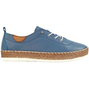Lunar Women's Evie Leather Plimsolls in Mid Blue Size: 5 Mid Blue 5 Lunar Women's Evie Leather Plimsolls in Mid Blue Size: 5 Mid Blue 5