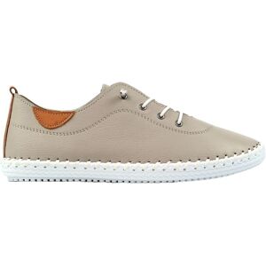 Lunar Women's St Ives Leather Plimsolls in Stone Size: 7 Stone 7 Lunar Women's St Ives Leather Plimsolls in Stone Size: 7 Stone 7