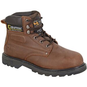 Grafters Men's Crazy Horse Leather Safety Boots in Brown Size: 12 Brown 12 Grafters Men's Crazy Horse Leather Safety Boots in Brown Size: 12 Brown 12
