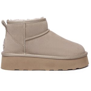 EverAu Australia Women's Real Sheepskin Heron Ultra Mini Platform Boots with EVA Sole in Light Sand Size: 5 Light Sand 5 EverAu Australia Women's Real Sheepskin Heron Ultra Mini Platform Boots with EVA Sole in Light Sand Size: 5 Light Sand 5