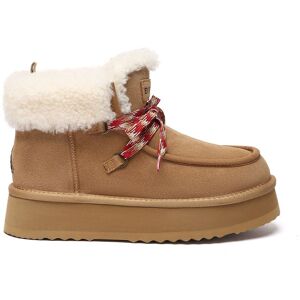 EverAu Australia Women's Real Sheepskin Women Lapwing Ankle Platform Boots with EVA Sole in Brown Size: 8 Brown 8 EverAu Australia Women's Real Sheepskin Women Lapwing Ankle Platform Boots with EVA Sole in Brown Size: 8 Brown 8