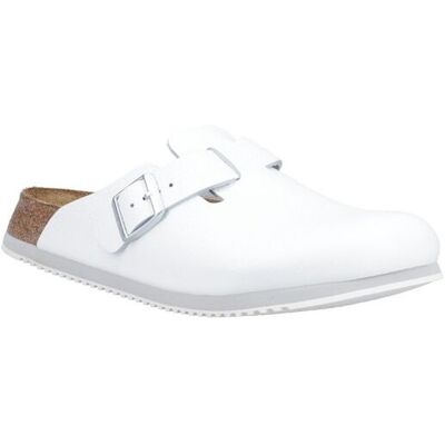 Birkenstock Men's Boston Mule in White Size: 10.5 White 10.5 Birkenstock Men's Boston Mule in White Size: 10.5 White 10.5