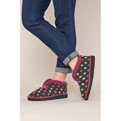 Moshulu Women's 'Bo' Short Spotty Bootie Slippers in Dark Grey Size: 5 Dark Grey 5 Moshulu Women's 'Bo' Short Spotty Bootie Slippers in Dark Grey Size: 5 Dark Grey 5