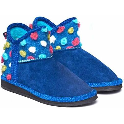 Moshulu 'Mini Fireside' Spotty Bootie Slippers in Cobalt Size: Infant 10 Cobalt Infant 10 Moshulu 'Mini Fireside' Spotty Bootie Slippers in Cobalt Size: Infant 10 Cobalt Infant 10