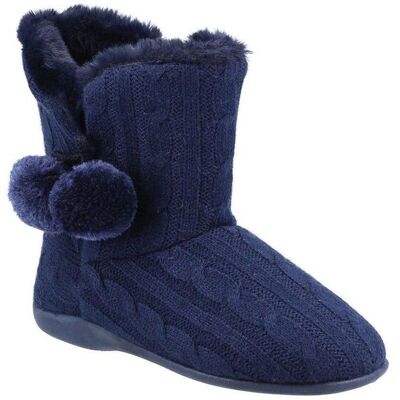 Fleet & Foster Women's Apple Knitted Bootie Slipper in Navy Size: 5 Navy 5 Fleet & Foster Women's Apple Knitted Bootie Slipper in Navy Size: 5 Navy 5