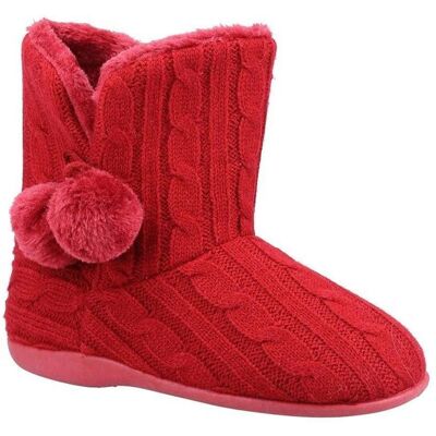 Fleet & Foster Women's Apple Knitted Bootie Slipper in Burgundy Size: 5 Burgundy 5 Fleet & Foster Women's Apple Knitted Bootie Slipper in Burgundy Size: 5 Burgundy 5