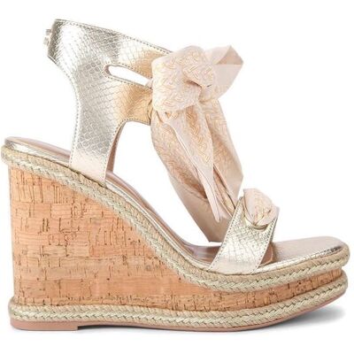 Carvela Women's 'Sorrento Scarf Wedge' Heels in Gold Size: 8 Gold 8 Carvela Women's 'Sorrento Scarf Wedge' Heels in Gold Size: 8 Gold 8