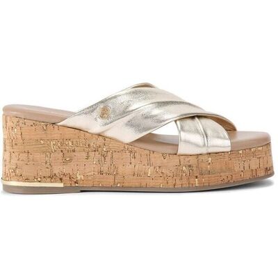 Carvela Women's 'Fresco Cross Wedge' Leather Sandals in Gold Size: 7 Gold 7 Carvela Women's 'Fresco Cross Wedge' Leather Sandals in Gold Size: 7 Gold 7