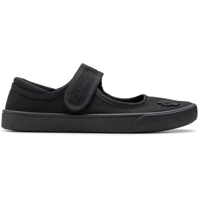 Clarks Hopper Go Black Fabric Canvas, Riptape, School Shoes Size: 7-Wide Fit Black 7-Wide Fit Clarks Hopper Go Black Fabric Canvas, Riptape, School Shoes Size: 7-Wide Fit Black 7-Wide Fit