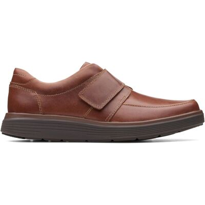 Clarks Men's Un Abode Strap Loafer Dark Tan Leather Loafers, Riptape in Brown Size: 10.5-Wide Fit Brown 10.5-Wide Fit Clarks Men's Un Abode Strap Loafer Dark Tan Leather Loafers, Riptape in Brown Size: 10.5-Wide Fit Brown 10.5-Wide Fit