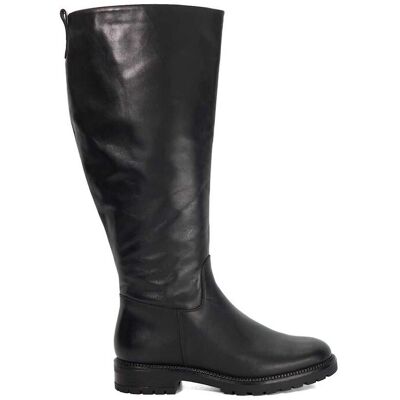 Dune London Women's Wide Fit 'Wftayah' Leather Knee High Boots in Black Size: 4 Black 4 Dune London Women's Wide Fit 'Wftayah' Leather Knee High Boots in Black Size: 4 Black 4