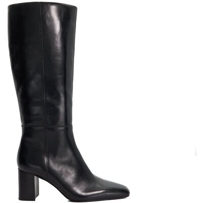 Dune London Women's 'Salfie' Leather Knee High Boots in Black Size: 7 Black 7 Dune London Women's 'Salfie' Leather Knee High Boots in Black Size: 7 Black 7