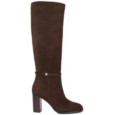 Dune London Women's 'Starlling' Suede Knee High Boots in Brown Size: 7 Brown 7 Dune London Women's 'Starlling' Suede Knee High Boots in Brown Size: 7 Brown 7