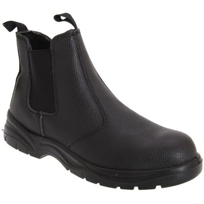 Grafters Men's Grain Leather Chelsea Safety Boots in Black Size: 6 Black 6 Grafters Men's Grain Leather Chelsea Safety Boots in Black Size: 6 Black 6