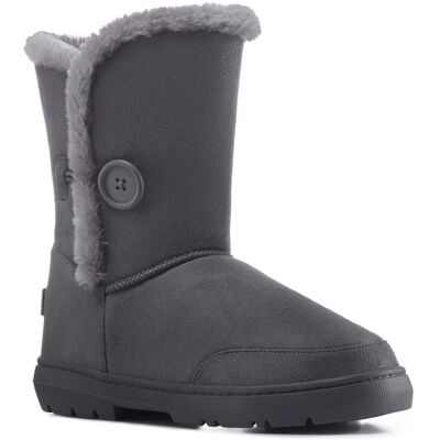 VIVA Freya: Women's Single Button Faux Fur Lining Mid-Calf Winter Boots in Grey Size: 7 Grey 7 VIVA Freya: Women's Single Button Faux Fur Lining Mid-Calf Winter Boots in Grey Size: 7 Grey 7