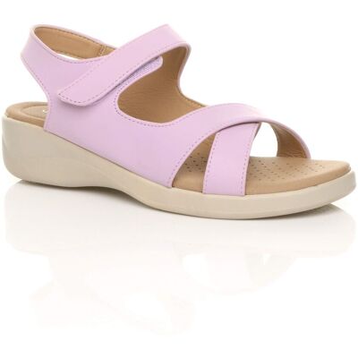 AJVANI Women's Low Wedge Heel Strappy Comfort Touch Close Sandals in Lilac Size: 8 Lilac 8 AJVANI Women's Low Wedge Heel Strappy Comfort Touch Close Sandals in Lilac Size: 8 Lilac 8