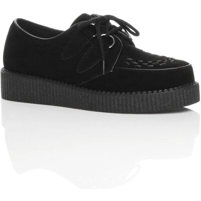 AJVANI Men's Low Wedge Brothel Creepers Teddy Boy Lace Up Shoes in Black Size: 10 Black 10 AJVANI Men's Low Wedge Brothel Creepers Teddy Boy Lace Up Shoes in Black Size: 10 Black 10