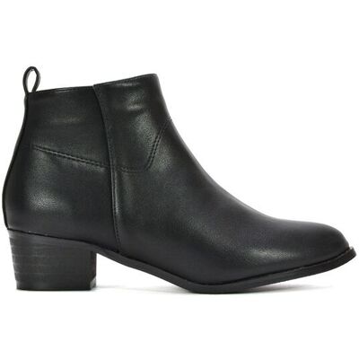 XY London Women's 'Melodie' Zip Up Cowboy Ankle Boots With Low Block Heel in Black Size: 5 Black 5 XY London Women's 'Melodie' Zip Up Cowboy Ankle Boots With Low Block Heel in Black Size: 5 Black 5