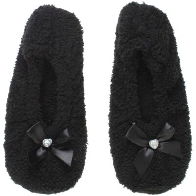 AJVANI Women's Grip Sole Footsie Sock Slippers in Black Size: Small Black S AJVANI Women's Grip Sole Footsie Sock Slippers in Black Size: Small Black S