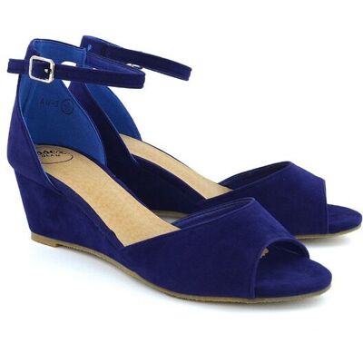 XY London Women's 'Lottie' Peeptoe Mid Wedge Heel Sandals in Navy Size: 5 Navy 5 XY London Women's 'Lottie' Peeptoe Mid Wedge Heel Sandals in Navy Size: 5 Navy 5
