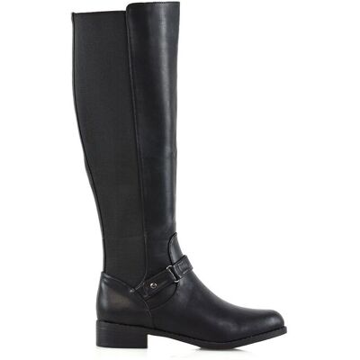 XY London Women's 'Mikayla' Elasticated Knee High Boots in Black Size: 7 Black 7 XY London Women's 'Mikayla' Elasticated Knee High Boots in Black Size: 7 Black 7