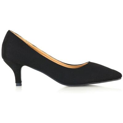 XY London Women's 'Cali' Pointed Toe Low Stiletto Kitten High Heel Court Shoes in Jet Black Size: 7 Jet Black 7 XY London Women's 'Cali' Pointed Toe Low Stiletto Kitten High Heel Court Shoes in Jet Black Size: 7 Jet Black 7