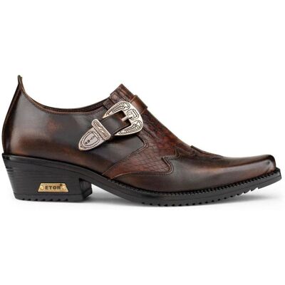 Etor Men's Real Leather Snake Western Cowboy Shoes in Brown Size: 8 Brown 8 Etor Men's Real Leather Snake Western Cowboy Shoes in Brown Size: 8 Brown 8