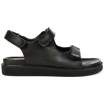 XY London Women's 'Asher' Double Strap Flat Platform Heel Dad Sandals in Black Size: 3 Black 3 XY London Women's 'Asher' Double Strap Flat Platform Heel Dad Sandals in Black Size: 3 Black 3
