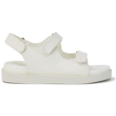 XY London Women's 'Asher' Double Strap Flat Platform Heel Dad Sandals in White Size: 4 White 4 XY London Women's 'Asher' Double Strap Flat Platform Heel Dad Sandals in White Size: 4 White 4