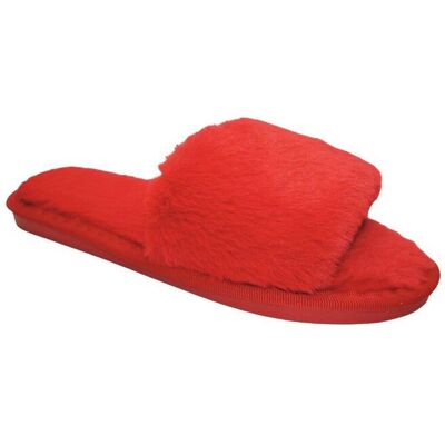 IVACHY Women's Faux Fur Lined Fluffy Winter Warm & Cosy Opened Toe Slippers in Red Size: 7.5 Red 7.5 IVACHY Women's Faux Fur Lined Fluffy Winter Warm & Cosy Opened Toe Slippers in Red Size: 7.5 Red 7.5