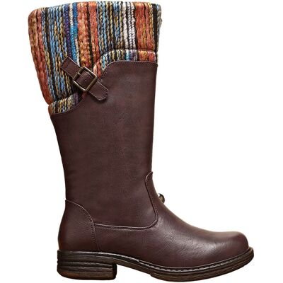 IVACHY Women's Tall Winter Boots With Knit Cuff in Burgundy Size: 4 Burgundy 4 IVACHY Women's Tall Winter Boots With Knit Cuff in Burgundy Size: 4 Burgundy 4