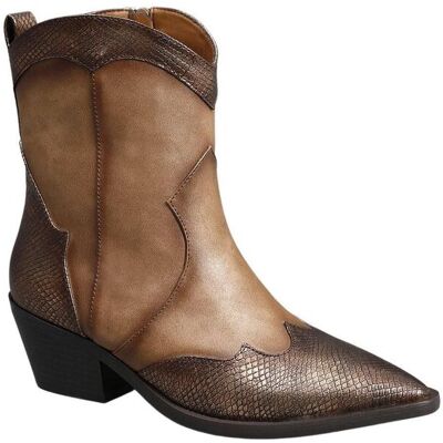IVACHY Women's Cowboy Western Vintage Style Metalic Bronze Shinny Ankle Boots with Pointed Toe & Block Heel Size: 7.5 Bronze 7.5 IVACHY Women's Cowboy Western Vintage Style Metalic Bronze Shinny Ankle Boots with Pointed Toe & Block Heel Size: 7.5 Bronze 7.5