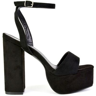 XY London Women's 'Jayce' Strappy Chunky Block High Heel Platform Shoes With Square Toe in Jet Black Size: 6 Jet Black 6 XY London Women's 'Jayce' Strappy Chunky Block High Heel Platform Shoes With Square Toe in Jet Black Size: 6 Jet Black 6