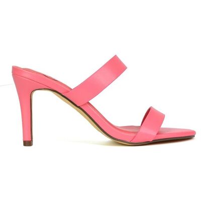 XY London Women's 'Wolf' Round Toe Double Strap Stiletto High Heel Mule Sandals in Pink Size: 7 Pink 7 XY London Women's 'Wolf' Round Toe Double Strap Stiletto High Heel Mule Sandals in Pink Size: 7 Pink 7