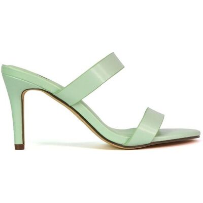 XY London Women's 'Wolf' Round Toe Double Strap Stiletto High Heel Mule Sandals in Aqua Size: 3 Aqua 3 XY London Women's 'Wolf' Round Toe Double Strap Stiletto High Heel Mule Sandals in Aqua Size: 3 Aqua 3
