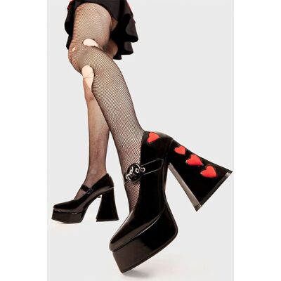 Lamoda Women's Love Sick Black Patent Red Heart Platform Heels Chunky Gothic Size: 7 Multicolor 7 Lamoda Women's Love Sick Black Patent Red Heart Platform Heels Chunky Gothic Size: 7 Multicolor 7