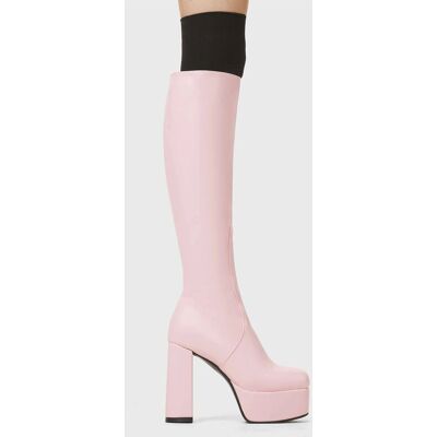 Lamoda Women's Whatta Showdown Pink PU Platform Knee High Boots, Stylish Tall Boots Size: 6 Pink 6 Lamoda Women's Whatta Showdown Pink PU Platform Knee High Boots, Stylish Tall Boots Size: 6 Pink 6