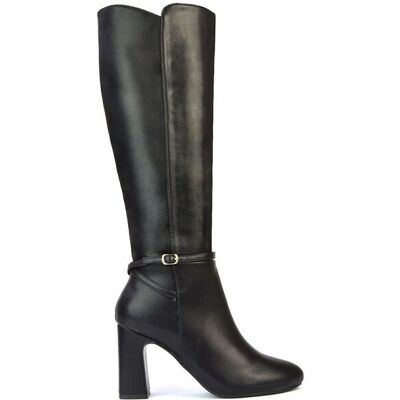 XY London Women's 'Olly' Knee High Boots With Block Mid Heel in Black Size: 8 Black 8 XY London Women's 'Olly' Knee High Boots With Block Mid Heel in Black Size: 8 Black 8